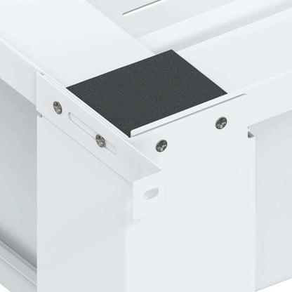 Washing and Drying Machine Pedestal with Pull-out Shelves White