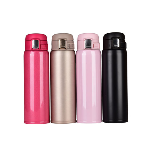 Color: Black, Size: 500ML - New type of bouncing cover, hot cup, creative gift, stainless steel insulation water cup, custom jump cup