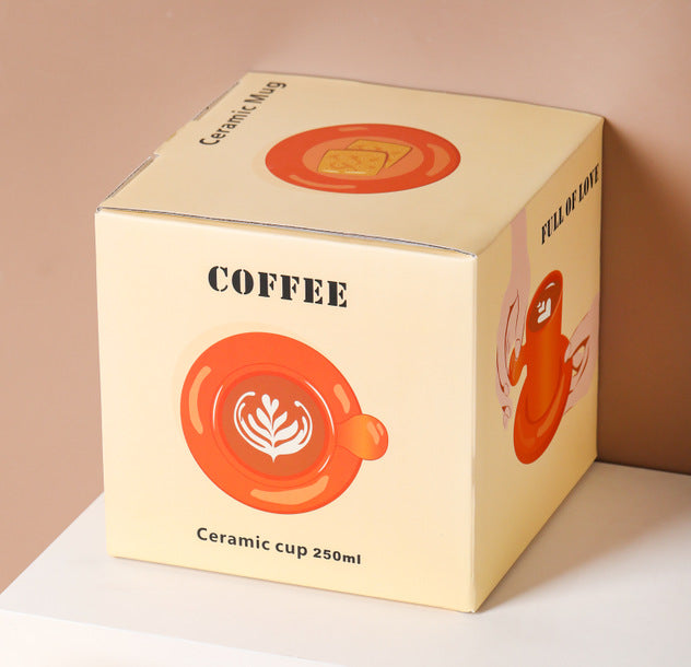 Color: Honeydew green, style: Gift Box Pack - Macaron Ceramic Mug Egg Yolk Mug With Lid Set Couple Mug