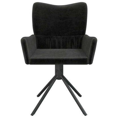 Swivel Dining Chairs 2 pcs Black Velvet