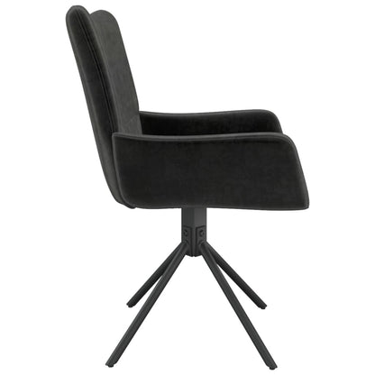 Swivel Dining Chairs 2 pcs Black Velvet
