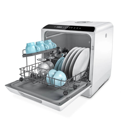Hermitlux HMX-DW04 Countertop Portable Dishwasher with 5 Washing Programs and 5-Liter Water Tank