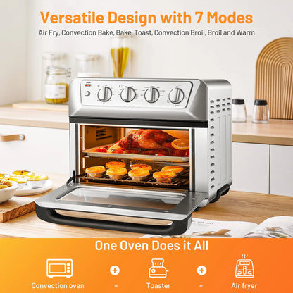 Costway 21.5QT Air Fryer Toaster Oven 1800W Countertop Convection Oven W/ Recipe