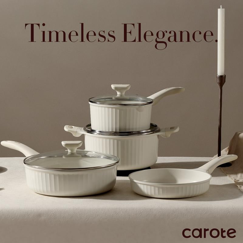 CAROTE 12-Piece Nonstick Cookware Set - Healthy, PFOS & PFOA Free for All Your Culinary Needs
