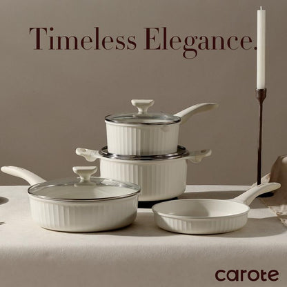 CAROTE 12-Piece Nonstick Cookware Set - Healthy, PFOS & PFOA Free for All Your Culinary Needs