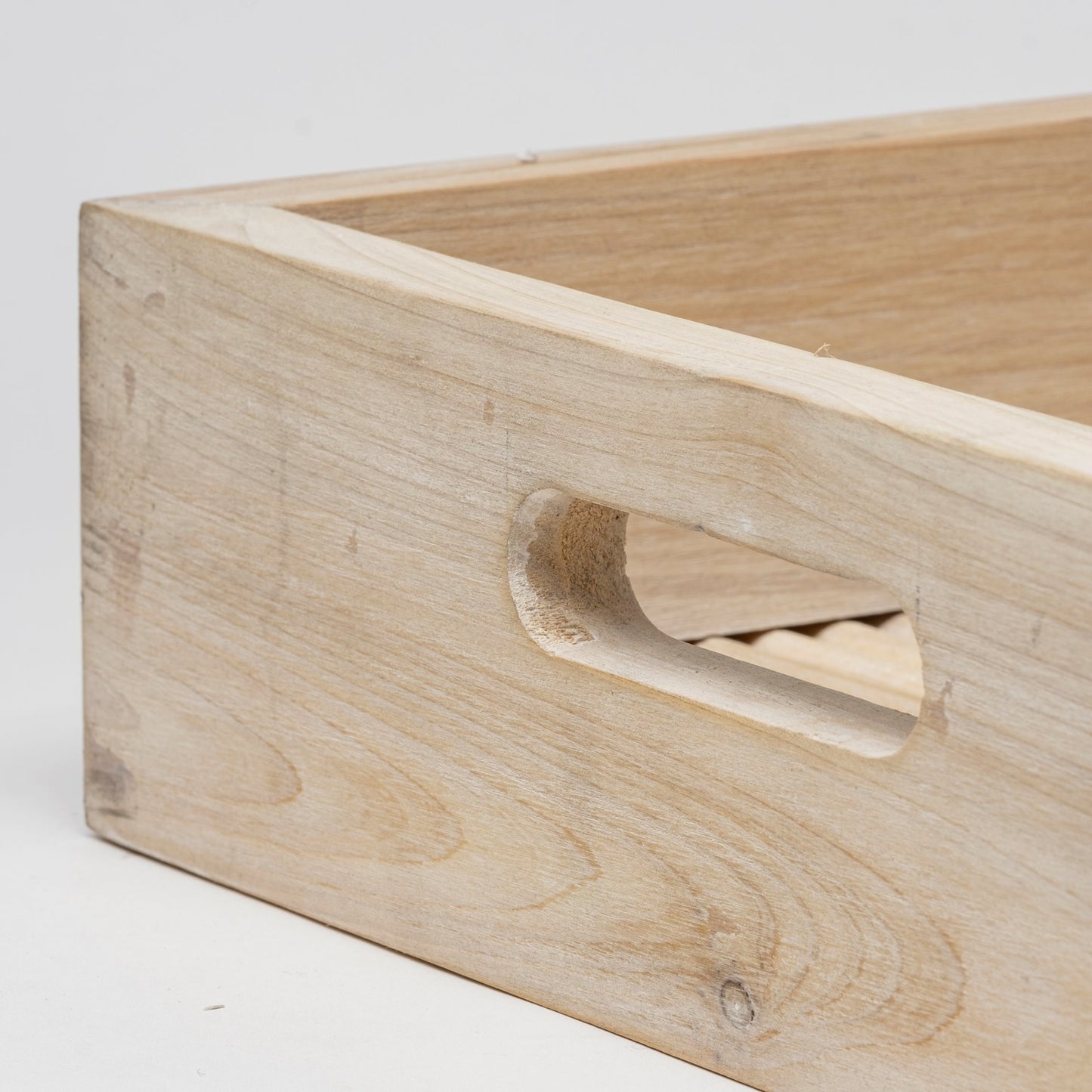 Set Of 2 Natural Brown Wood With Grains And Knots Highlight Trays