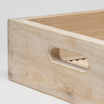 Set Of 2 Natural Brown Wood With Grains And Knots Highlight Trays