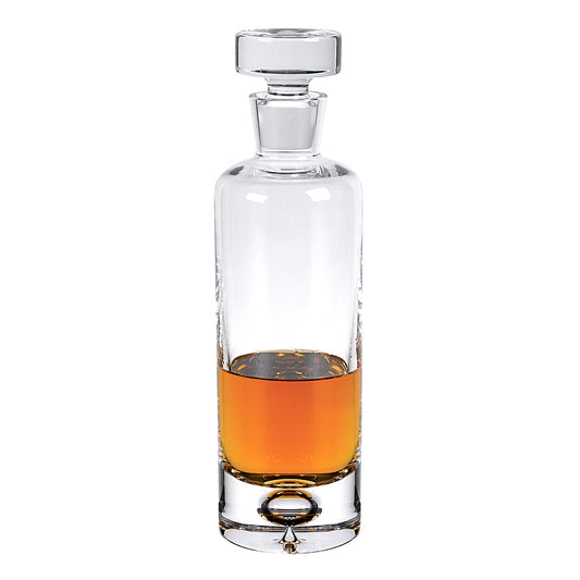 Mouth Blown European Crystal Round Decanter 28 Oz