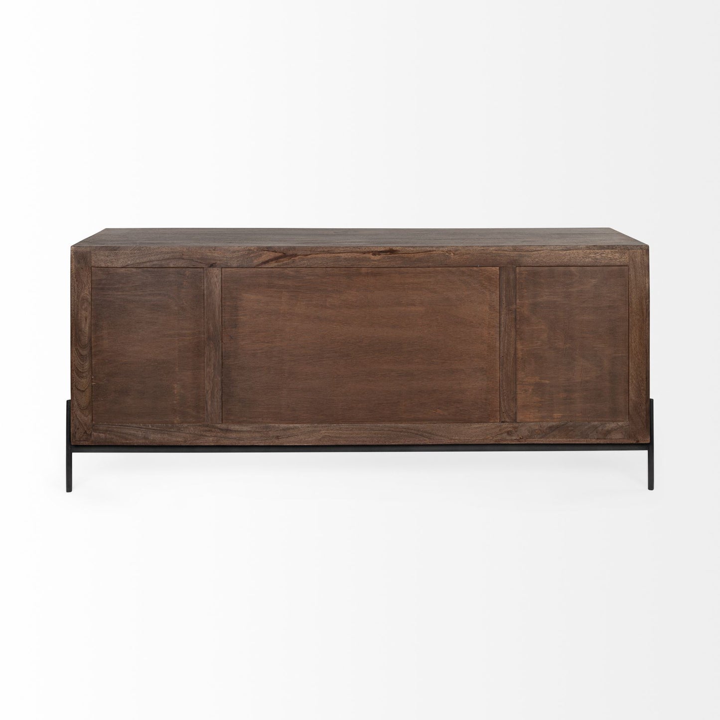 72" Brown Solid Wood Six Drawer Sideboard with Two Doors