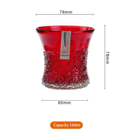 Specification Size: Salt Snow Red, quantity: 1PCS - Handmade Whiskey Glass In A Super Niche, Instagram-worthy Japanese Style