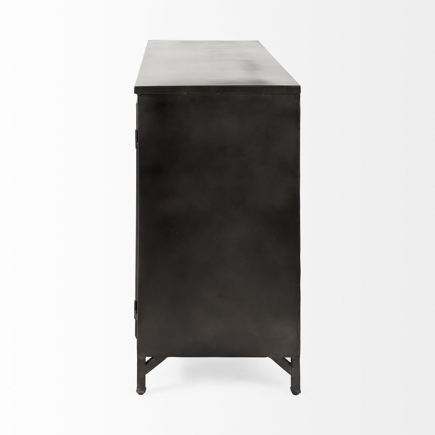 40" Black Iron Sideboard with Two Glass Doors