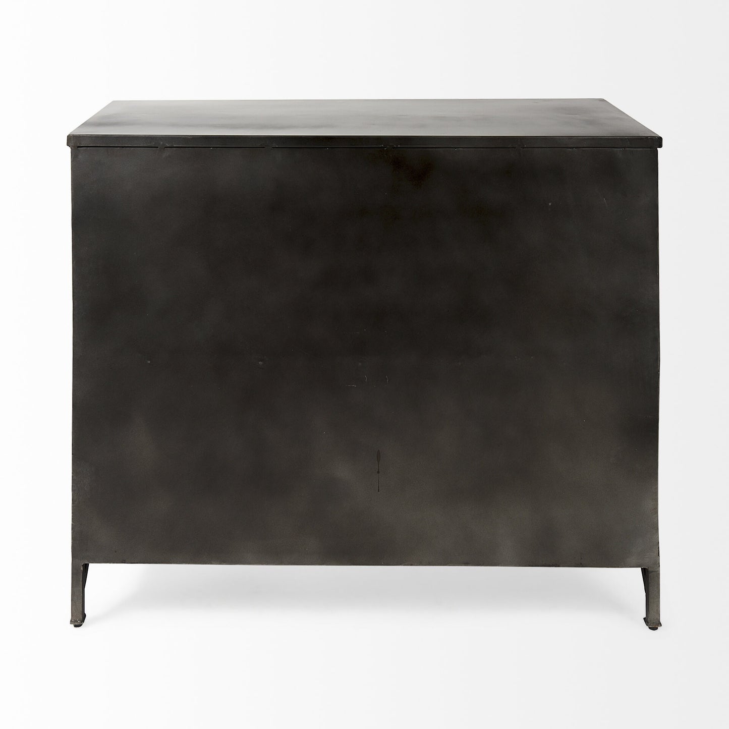 40" Black Iron Sideboard with Two Glass Doors