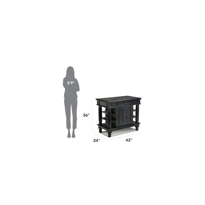 Homestyles Americana Wood Kitchen Island in Black