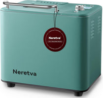Neretva 20-in-1 Professional Bread Maker with Dual Heater, 2LB Capacity, All-Metal Nonstick Ceramic Pan, Compact Design for Gluten-Free Baking, Dough Preparation, Dried Meat Floss, Jam, and Yogurt - Green