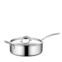 Color: Short Body Sauce Pot, Specifications: 20cm - 304 Stainless Steel Single Handle Thick Bottom Sauce Pot Three-layer Pot Milk Pot