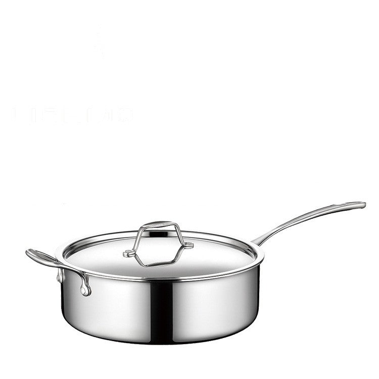 Color: Short Body Sauce Pot, Specifications: 20cm - 304 Stainless Steel Single Handle Thick Bottom Sauce Pot Three-layer Pot Milk Pot