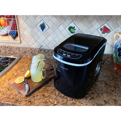 Magic Chef Portable Countertop Ice Maker with 27 lb Capacity, Black (Bullet Ice)