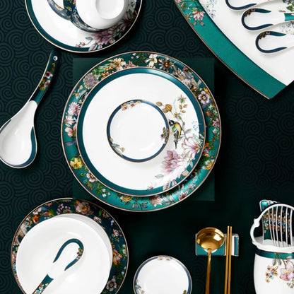 Fine China Home Dinnerware Sets Christmas Gift Women Luxury Kitchen Dinnerware Plates Guests Vajilla De Platos Dishes Set