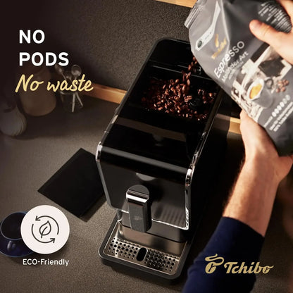 home.Automatic Espresso & Coffee Machine Bundle with Built-in Grinder, Comes With 2 x 17.6 oz. Bags of Whole Bean Coffee, Black