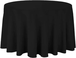 10-Pack of 120-Inch Round Black Polyester Tablecloths - Durable, Machine Washable, and Wrinkle-Resistant Linens for 8-Foot Tables - Ideal for Weddings, Banquets, Restaurants, and Events