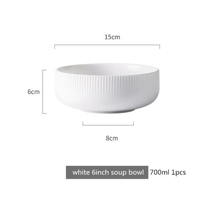 Nordic Ins Styel Ceramic Dinnerwar Matte Glazed Salad Dishes Soup Bowl Dinner Plates Serving Tray For Home Restaurant