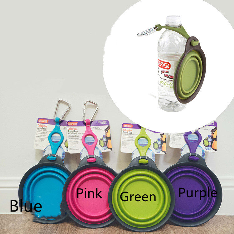 Color: Blue, style: Small - Portable Folding Bowl Pet Bowl Dog Folding Bowl Dog Bowl Dog Bowl Drinking Fountain Outdoor Water Bowl Food Bowl