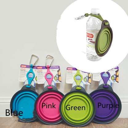 Color: Blue, style: Small - Portable Folding Bowl Pet Bowl Dog Folding Bowl Dog Bowl Dog Bowl Drinking Fountain Outdoor Water Bowl Food Bowl
