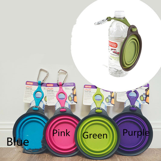 Color: Blue, style: Small - Portable Folding Bowl Pet Bowl Dog Folding Bowl Dog Bowl Dog Bowl Drinking Fountain Outdoor Water Bowl Food Bowl