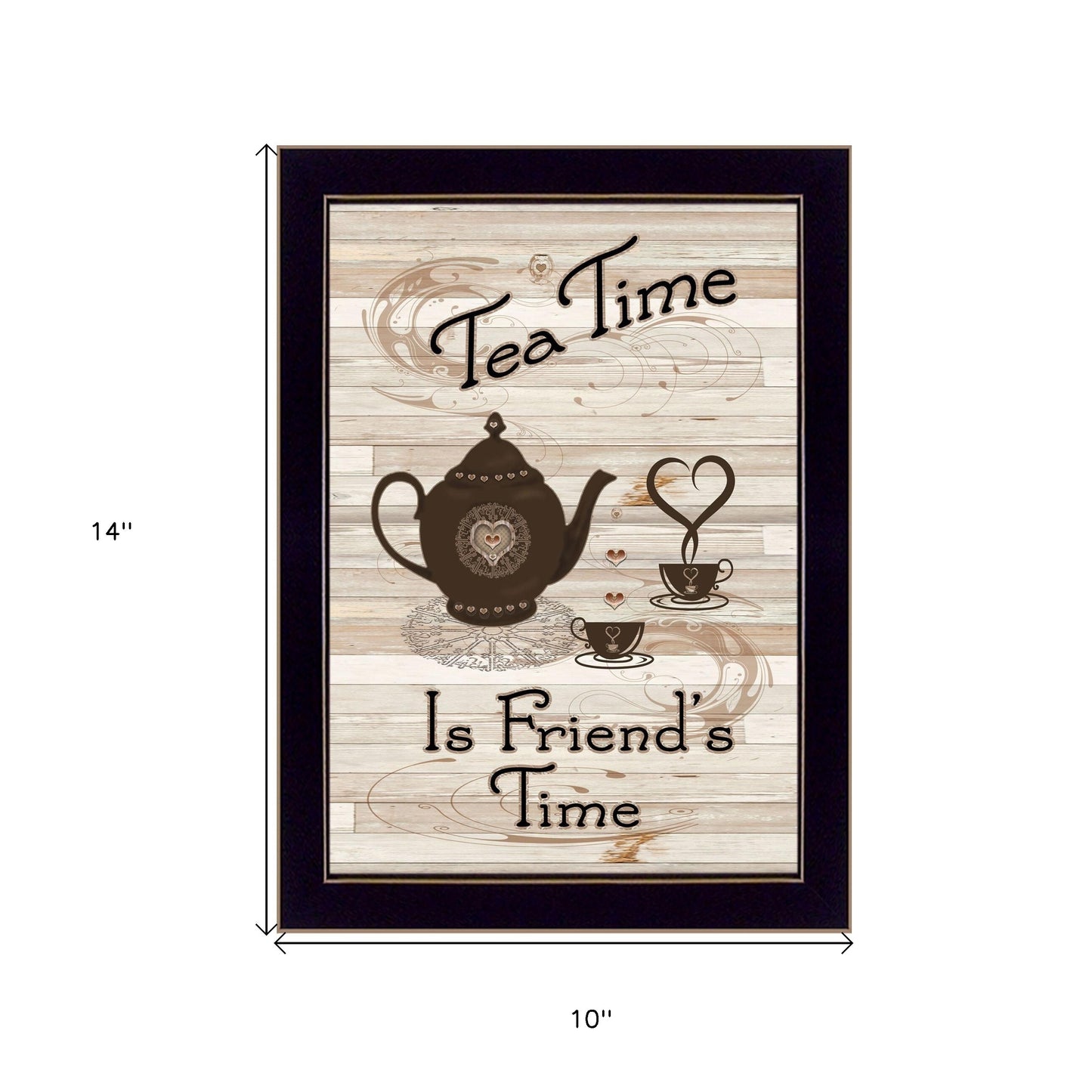 Tea Time 3 Black Framed Print Kitchen Wall Art