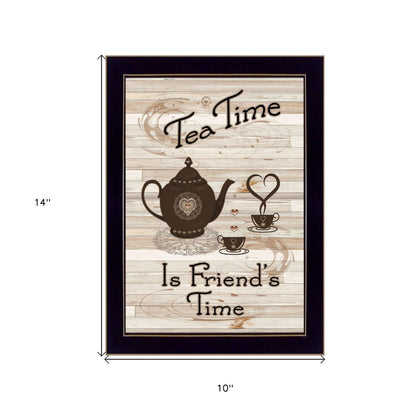 Tea Time 3 Black Framed Print Kitchen Wall Art
