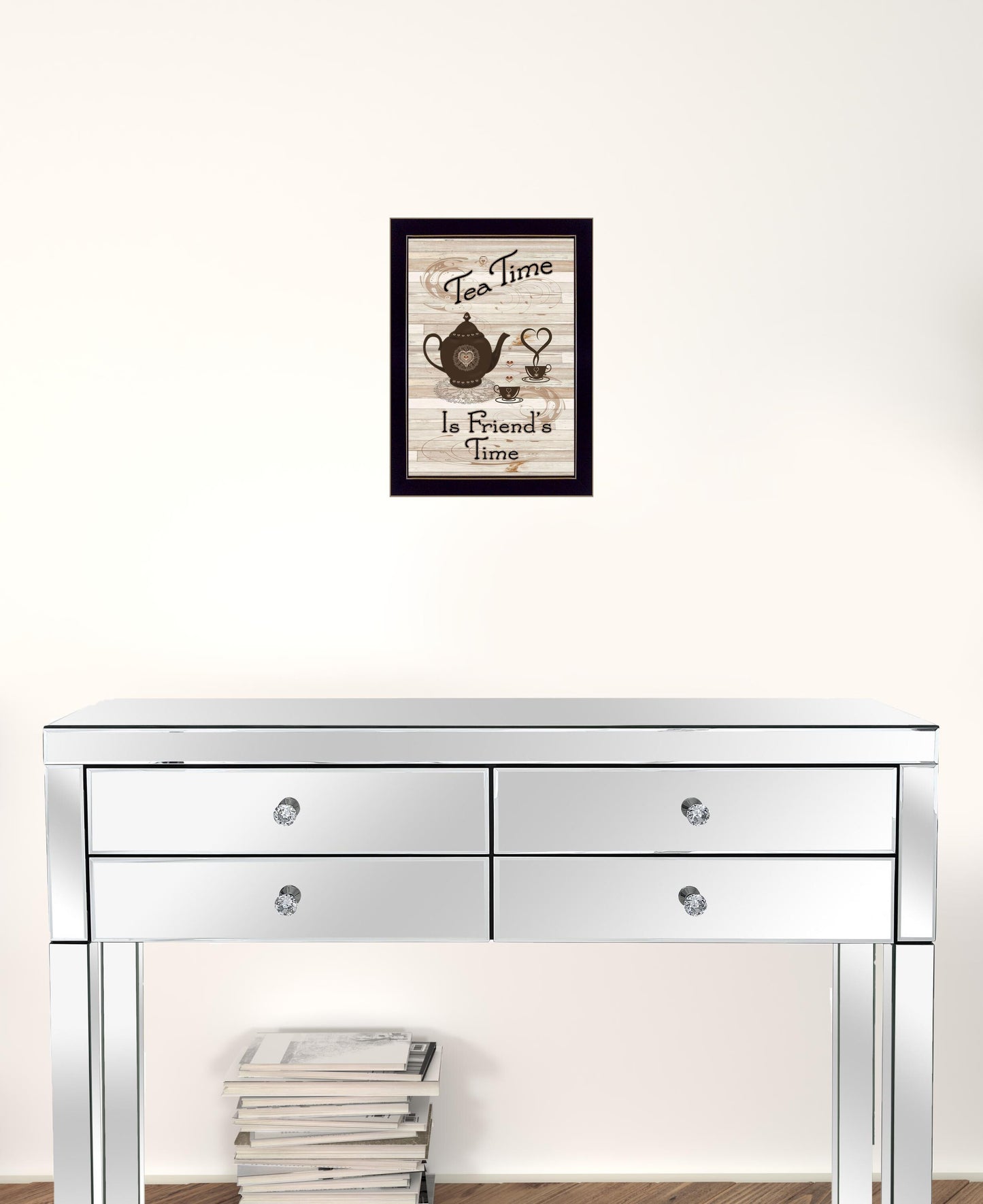 Tea Time 3 Black Framed Print Kitchen Wall Art