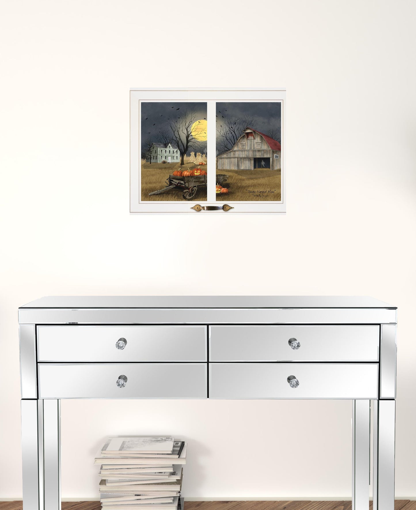 Spooky Harvest Moon 6 White Framed Print Kitchen Wall Art