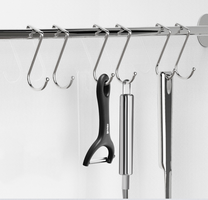 Color: 3 boxes large - Multi-purpose 304 stainless steel S-hook wall hanging bathroom kitchen S-hook cabinet door back S-hook s hook small hook