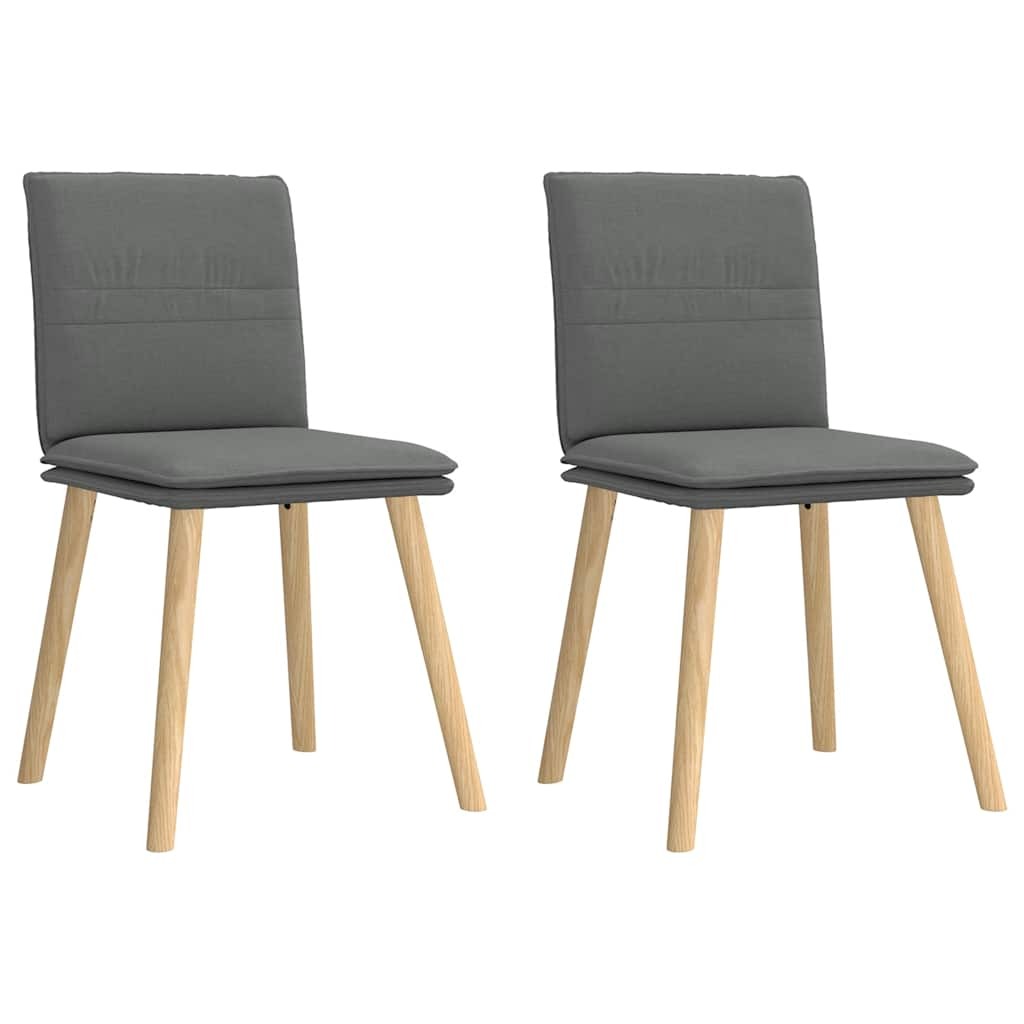 Dining Chairs 2 pcs Dark Gray Fabric