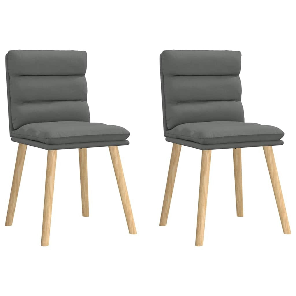 Dining Chairs 2 pcs Dark Gray Fabric