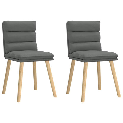 Dining Chairs 2 pcs Dark Gray Fabric