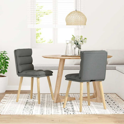 Dining Chairs 2 pcs Dark Gray Fabric
