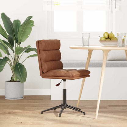 Dining Chair Brown Faux Leather
