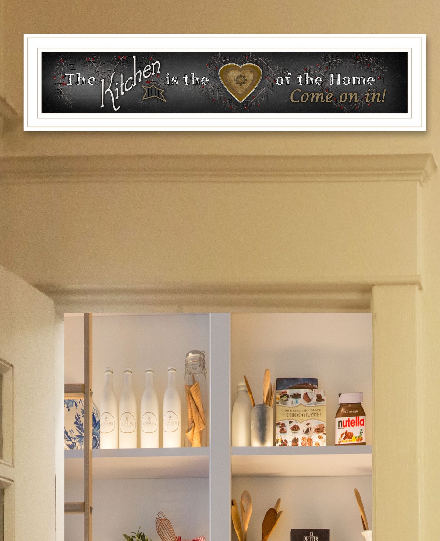 Chalkboard Kitchen 1 White Framed Print Kitchen Wall Art