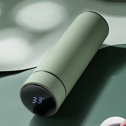 500ml Stainless Steel Smart Water Bottle with Temperature Display - Leakproof Vacuum Flask for Beverages - Perfect Holiday Gift