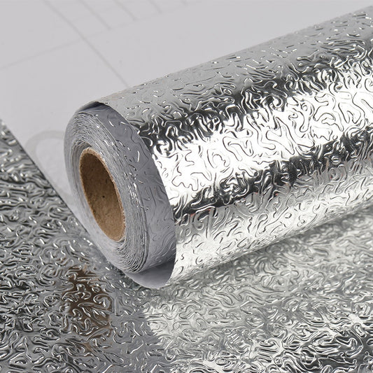 Style: 1, Size: 40x100cm - High Temperature Resistant Aluminum Foil Wall Kitchen Sticker