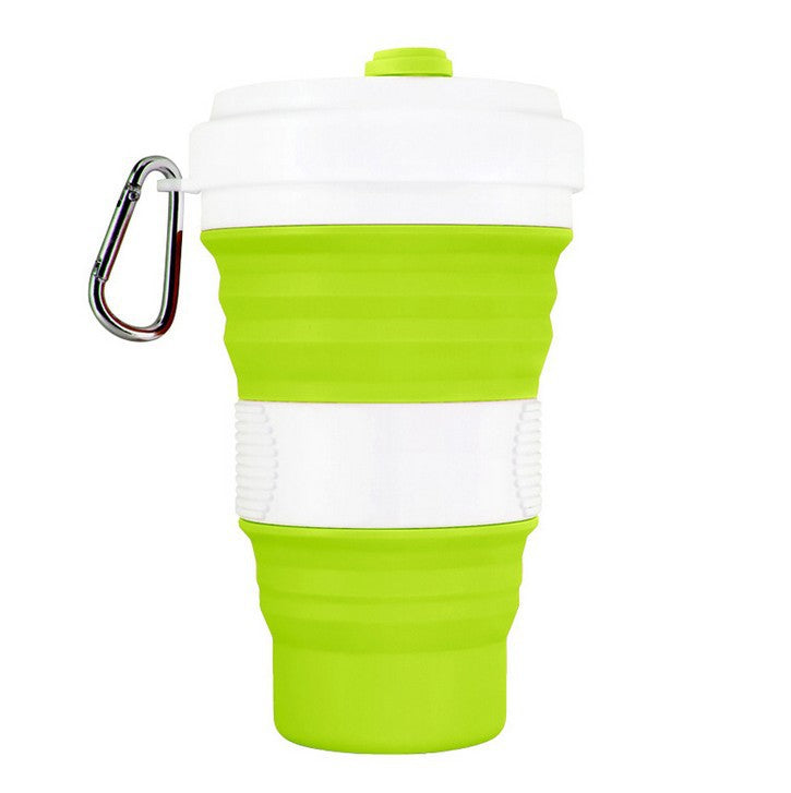 Color: Grass green, Capacity: 550ml - Travel folding coffee cup