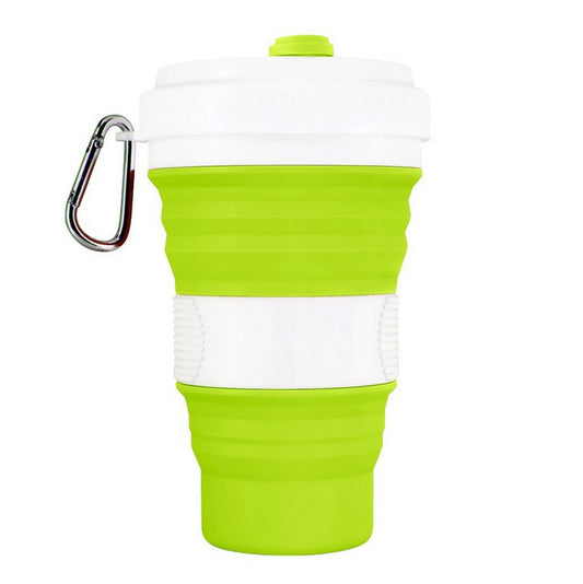 Color: Grass green, Capacity: 550ml - Travel folding coffee cup