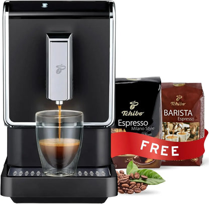 home.Automatic Espresso & Coffee Machine Bundle with Built-in Grinder, Comes With 2 x 17.6 oz. Bags of Whole Bean Coffee, Black