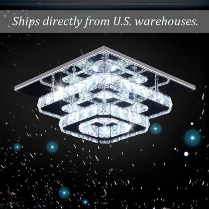 Finktonglan Modern Crystal LED Ceiling Light for Elegant Home Illumination