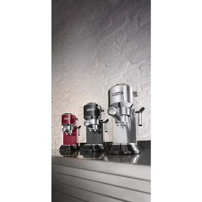Dedica EC680M, Espresso Machine, Coffee and Cappucino Maker with Milk Frother, Metal / Stainless, Compact Design 6 in Wide