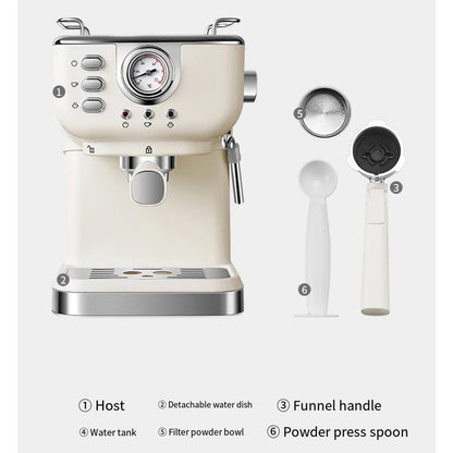Houselin Professional Espresso Machine 20 Bar with Cappuccino and Steam Milk Frother