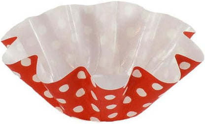 Brioche and Floret Baking Cups, 1.875-Inch Bottom Diameter x 1.375-Inch Height, Red with White Dots, Pack of 50