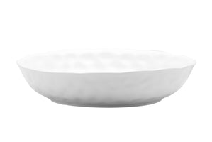 White Six Piece Round Pebbled Porcelain Service For Six Bowl Set