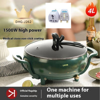 Color: Green, Specifications: 1500W-UK, Electrical outlet:  - Electric Hot Pot With Multiple Functions And Uses